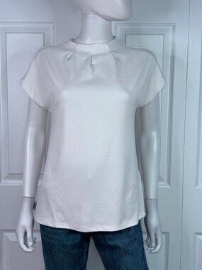 FRANSA women's white short-sleeved sweater medium size